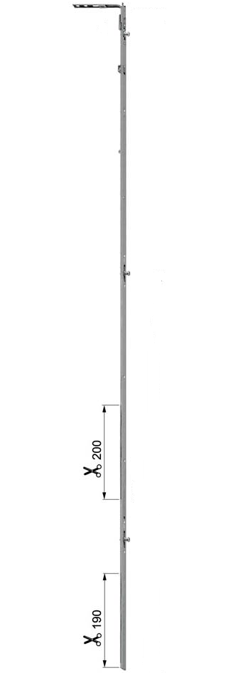 AGB -  Chiusura Supplementare TESI AVANT angolare antieffrazione orizzontale e verticale con nottolino a fungo telescopico - gr / dim 02 - lbb 551 - 800