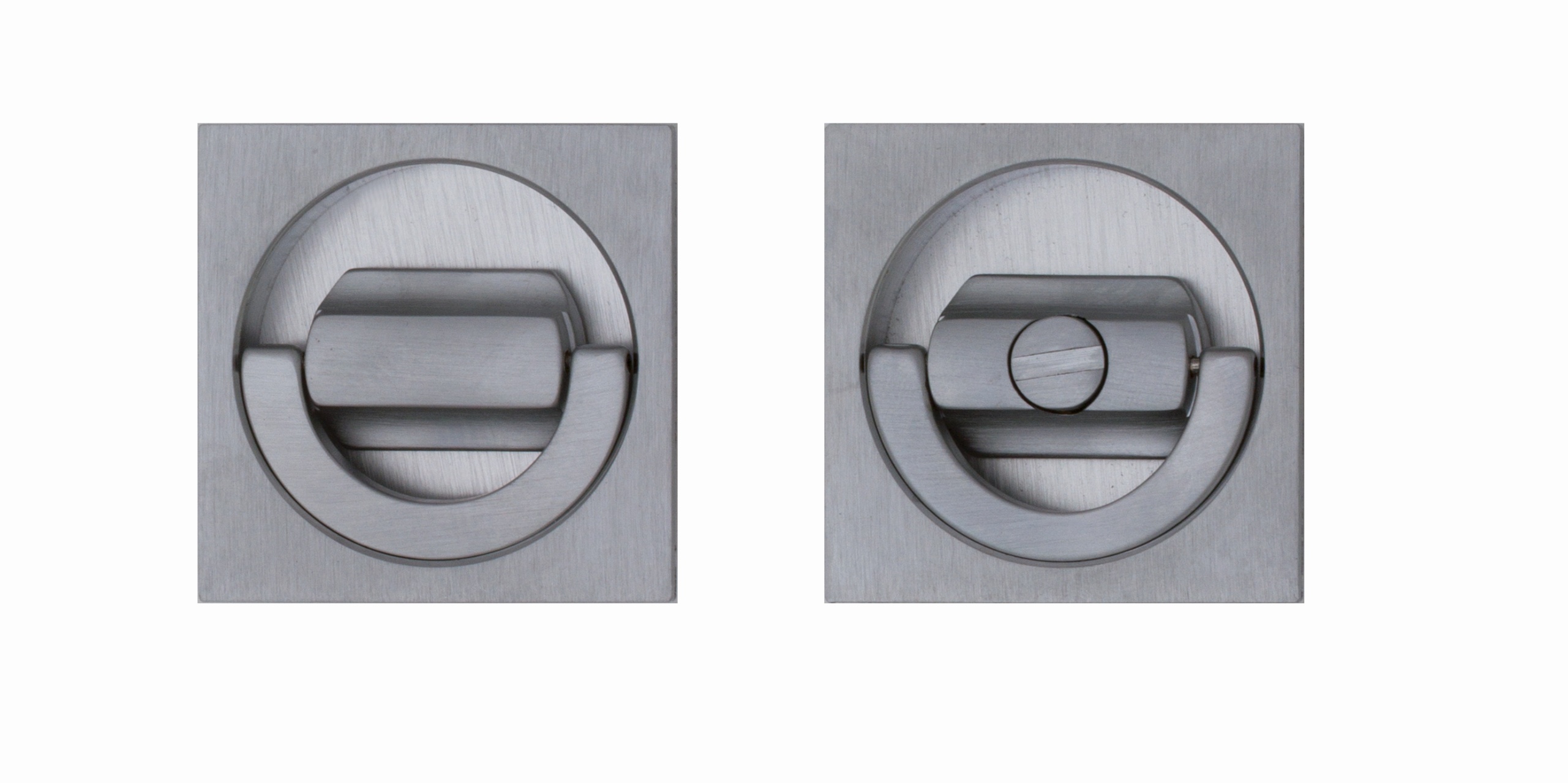 REGUITTI -  Maniglia Da Incasso ART 578 quadra con anello ed anello - mat. OTTONE - col. 15 OTTONE SATINATO CROMATO - dim. 53 X 53