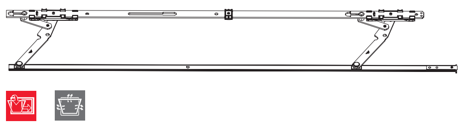 ROTO FRANK - Kit Guida PATIO ALVERSA KS superiore ad incasso - note SISTEMA AD ANTA RIBALTA SCORREVOLE - dimensioni  901-1250