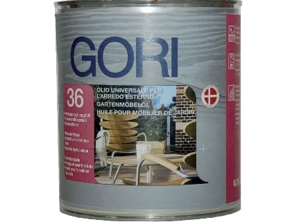 GORI -  Olio GORI 36 rigenerante per manutenzione per legni esotici per arredamento da esterni - col. ROVERE 7805 - q.ta 2,5 L