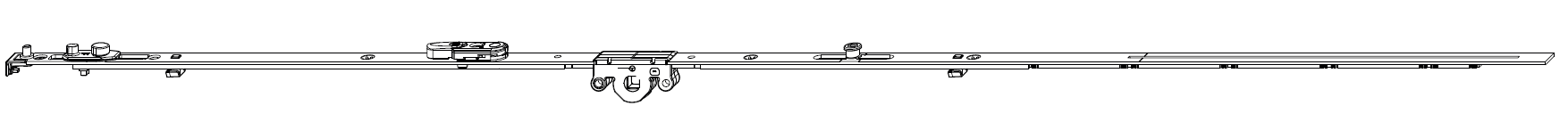 MAICO -  Cremonese MULTI-MATIC anta ribalta antieffrazione altezza maniglia fissa con piedino e dss per ribalta e bilanciere - gr / dim. 2200 - entrata 15 - alt. man. 1050 - lbb/hbb 1951 - 2200