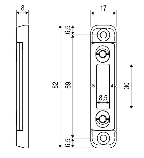 AGB -  Incontro UNITOP registrabile per puntale - col. 15 - ZINCO SILVER - aria 4 - dimensioni 18X82X8