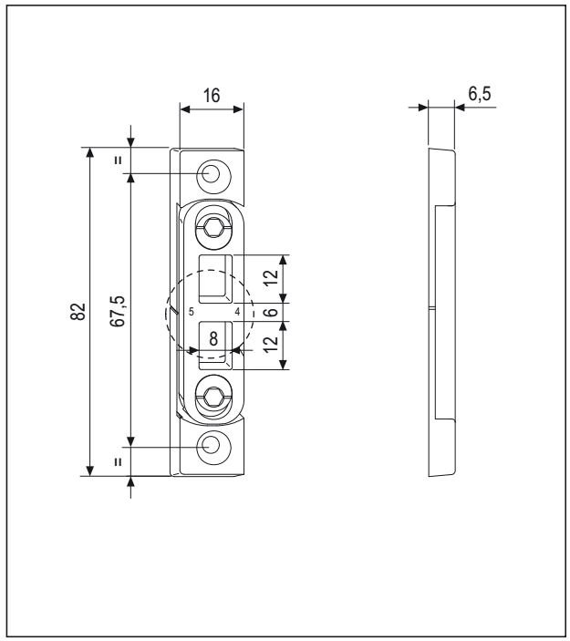 AGB -  Incontro UNITOP registrabile con piastrino in acciaio - col. 15 - ZINCO SILVER - aria 11/12 - interasse 9 - dimensioni 16X82X6,6