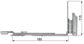 AGB -  Cerniera TESI AVANT angolare anta e ribalta completa per arco e trapezio - aria 4/12 - battuta 18 - interasse 9 - mano DX - portata (kg) 150
