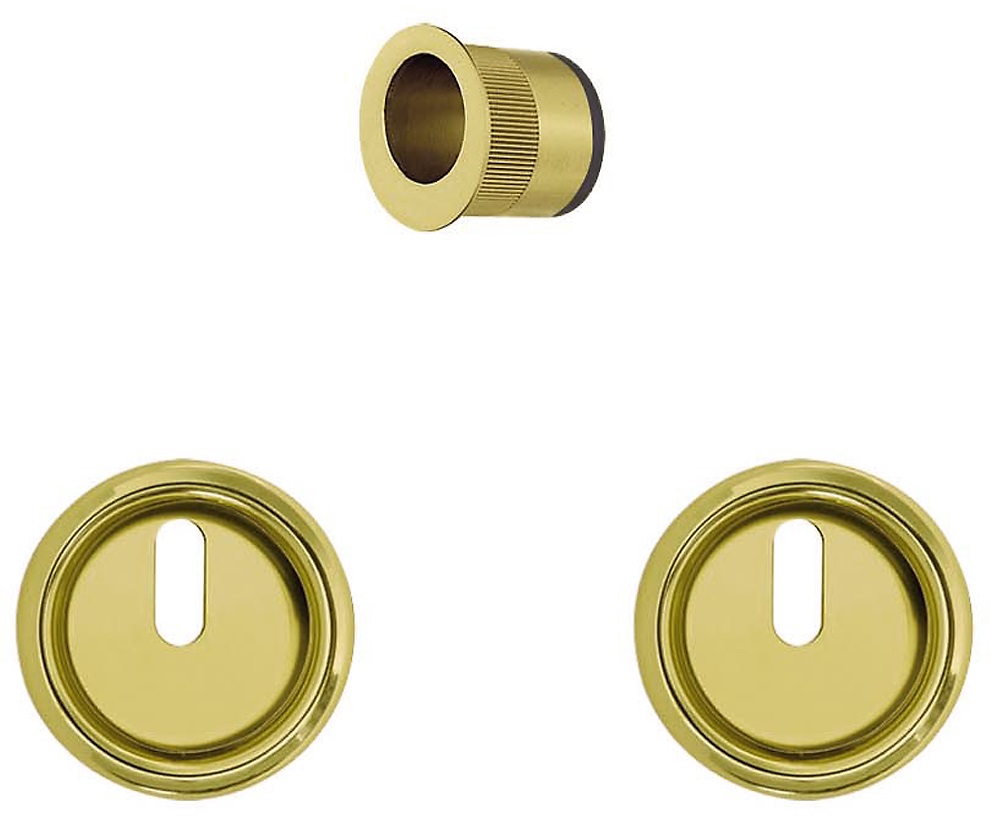 AGB - Kit Maniglia Da Incasso SCIVOLA KIT G tonda con foro patent e maniglietta di trascinamento - mat. OTTONE - col. 93 - NERO - BLACK POWERAGE - dim. Ø 60