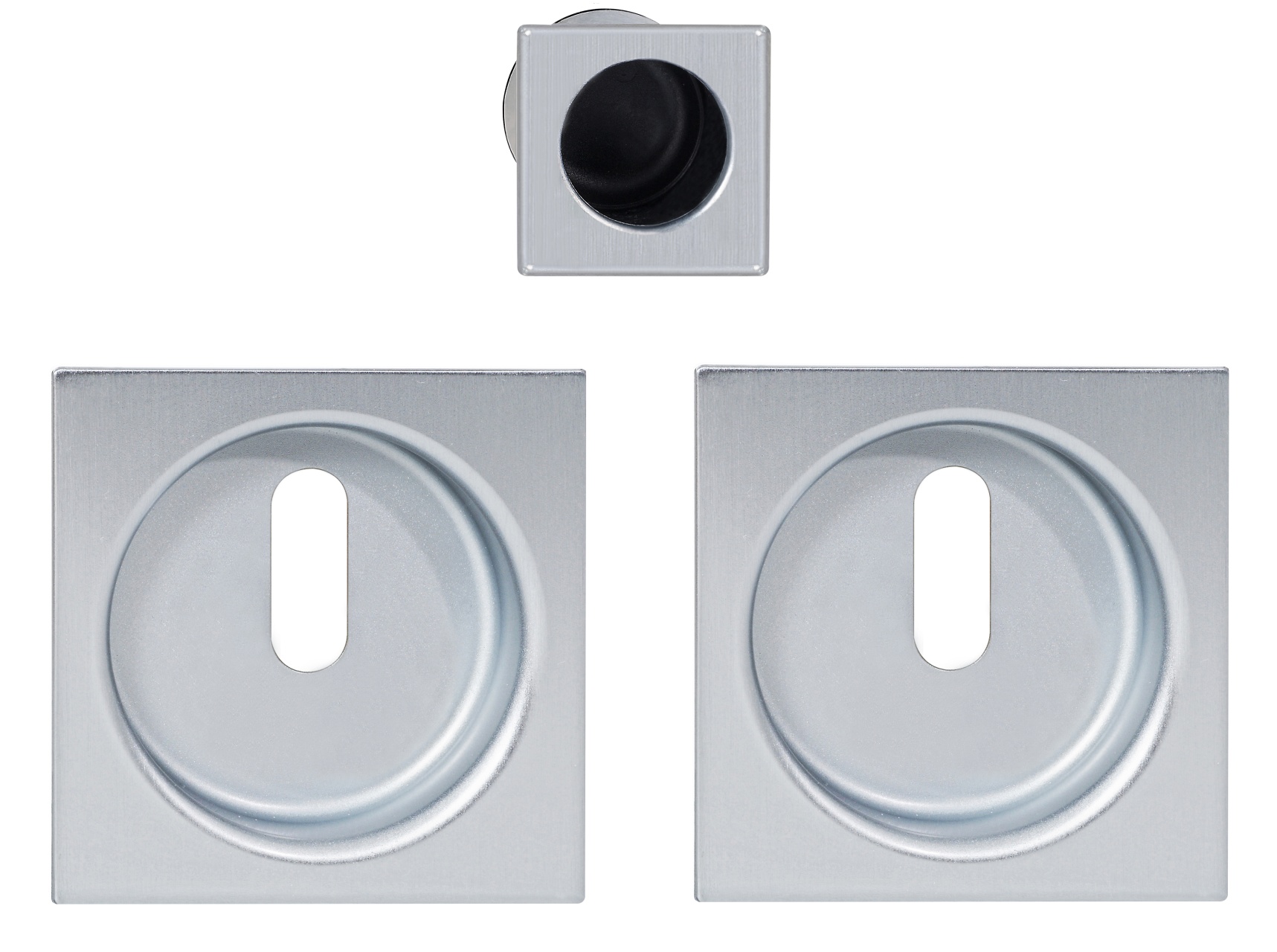 AGB -  Maniglia Da Incasso SCIVOLA KIT G quadra con foro patent e maniglietta di trascinamento - mat. ACCIAIO - col. 93 - NERO - BLACK POWERAGE