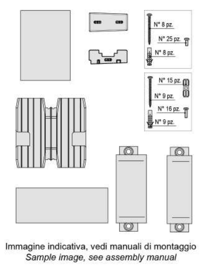 AGB -  Tappo ALZANTE CLIMATECH confezione accessori guida per alzante scorrevole - col. GRIGIO RAL 7035 - note KIT ACC.GEALAN 9000 SCH A/B CLIMATECH - dimensioni SCHEMA E/F