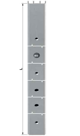 AGB -  Profilo ALZANTE IMAGO di chiusura preforato per nodo laterale - mat. ALLUMINIO - col. NATURALE ARGENTO - gruppo 05