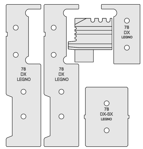 AGB - Kit Tappo ALZANTE IMAGO terminale confezione accessori guida per alzante scorrevole - col. GRIGIO RAL 7035 - note SX - KIT TAPPI IMAGO+ LEGNO (SCHEMA A)