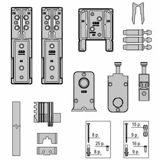 AGB - Kit Tappo ALZANTE IMAGO confezione accessori guida per alzante scorrevole - col. GRIGIO RAL 7035 - schema A - dim. SPESS. 78 - note SX