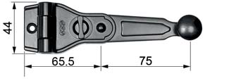 AGB -  Spagnoletta ABACO solo maniglia con sicura - col. NERO - BLACK POWERAGE - spessore STANDARD