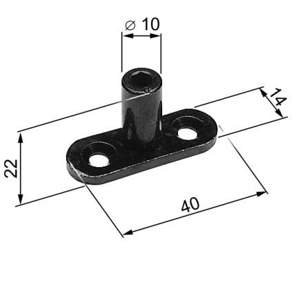 AGB -  Perno ABACO diritto per spagnoletta - mat. ACCIAIO - col. NERO - BLACK POWERAGE - dimensioni Ø10