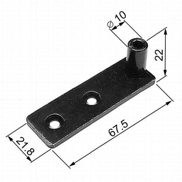 AGB -  Perno ABACO per spagnoletta su piastra lunga - mat. ACCIAIO - col. NERO - BLACK POWERAGE