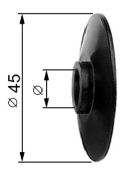 AGB -  Rosetta ABACO tonda copriforo per fermapersiana - mat. NYLON - col. NERO - BLACK POWERAGE - dimensioni M12