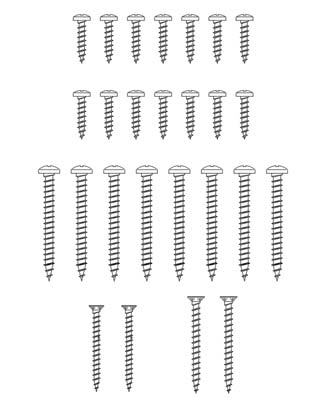 AGB -  Kit Di Fissaggio ARIETE autofilettanti per pvc e alluminio - mat. INOX - col. NATURALE - ANODIZZATO ARGENTO