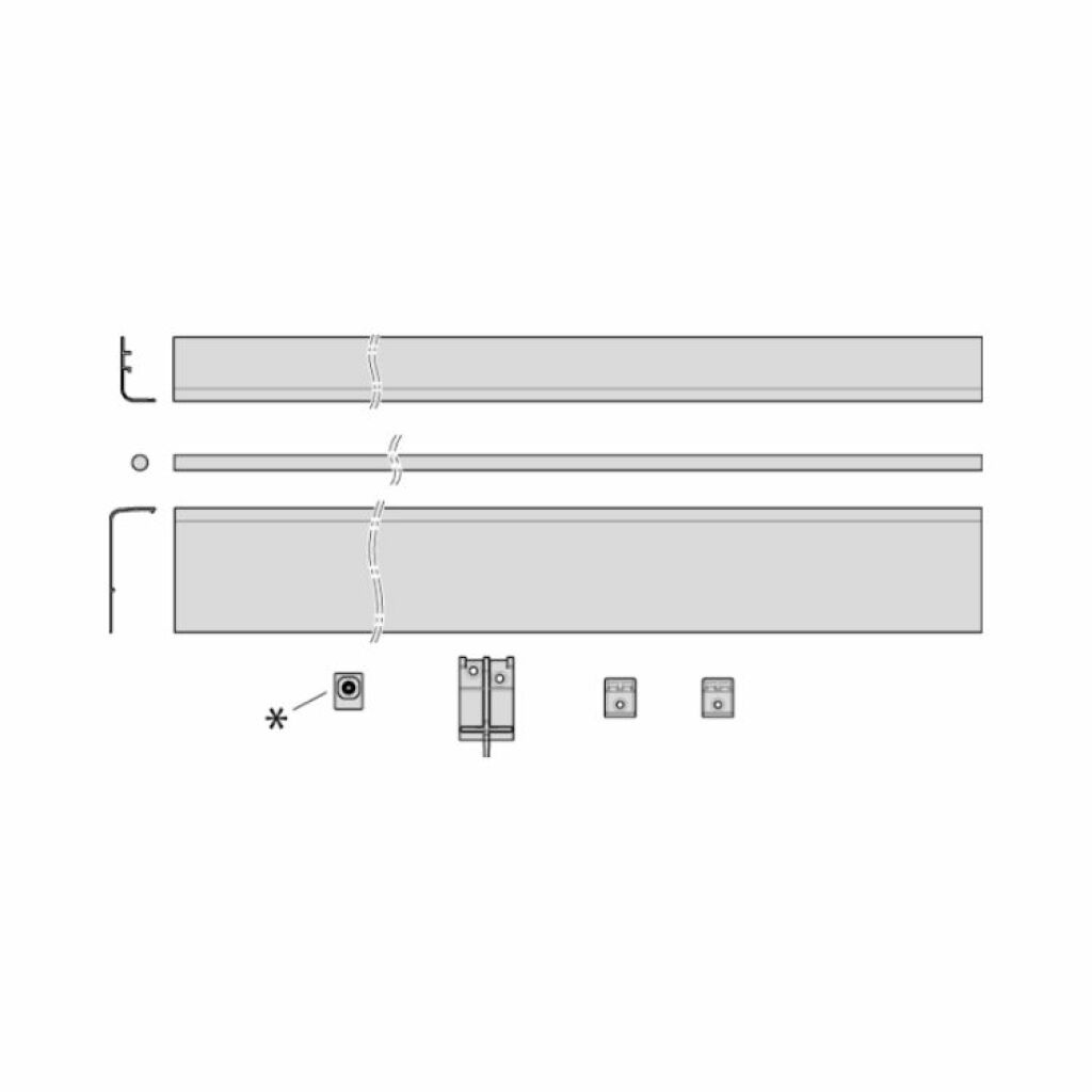 AGB - Kit Copertura GALILEO PRO carrello parallelo complanare - col. F1 - ARGENTO - b: KIT PROFILI DI COPERTURA E ASTA DI GIUNZIONE