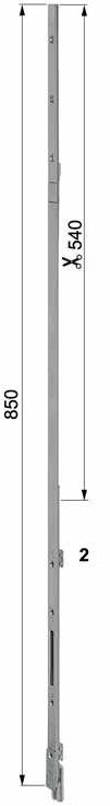 AGB -  Prolunga POSEIDON antieffrazione per catenaccio - col. ZINCO SILVER - lunghezza 16 - nottolino PREDISPOSTA PER GANCIO POSEIDON