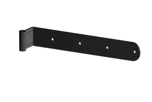 DIDIEFFE -  Bandella GIOTTO PLUS + legno fori svasati zancata occhio centrale - col. VERNICIATO NERO - diametro 12 - a: 298 - z mm 45