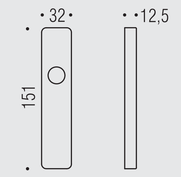 COLOMBO DESIGN -  Placca AM113 rettangolare coprimovimento per alzante scorrevole cieca - mat. OTTONE - col. CROMO MAT - SATINATO - dimensioni 151 X 32 X 12,5