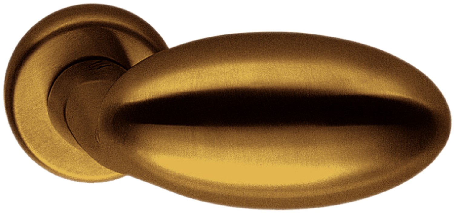 COLOMBO DESIGN -  Pomolo ROBOT ovale accoppiato con quadro rosette e bocchette ovali foro yale - mat. OTTONE - col. BRONZO