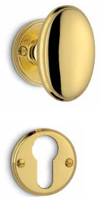 COLOMBO DESIGN -  Pomolo ACCADEMIA ovale fisso con rosetta - col. OTTONE ANTICO