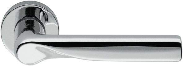 COLOMBO DESIGN -  Maniglia LIBRA coppia con rosette e bocchette ovali foro patent - mat. OTTONE - col. CROMO LUCIDO