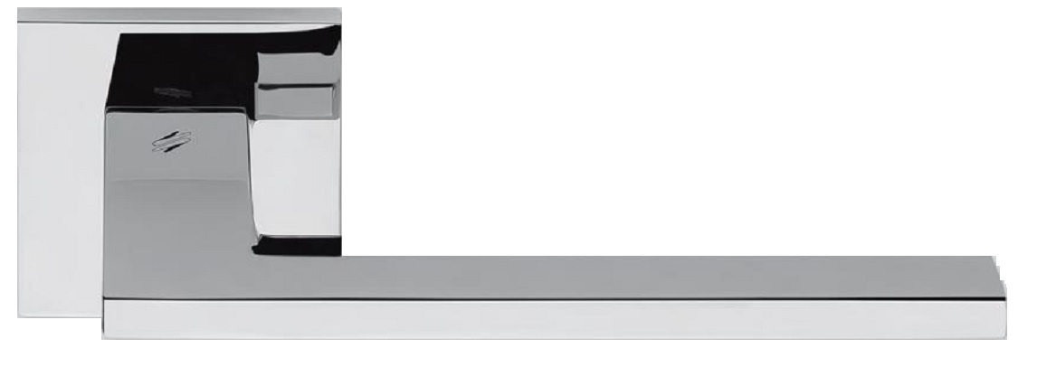COLOMBO DESIGN -  Maniglia ELECTRA coppia con rosette e bocchette quadre foro patent - mat. OTTONE - col. CROMO MAT - SATINATO