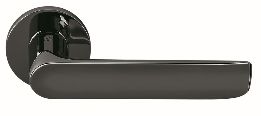 COLOMBO DESIGN -  Maniglia LUND coppia con rosette e bocchette tonde foro patent - col. GRAFITE