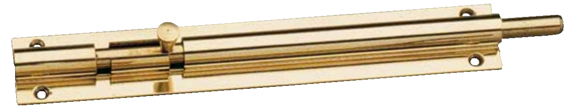 BONEL -  Catenaccio ART 90 con pomolo con finale tondo per anta singola - col. OTTONE LUCIDO VERNICIATO - lunghezza 1200 - c mm 31 - sezione 26