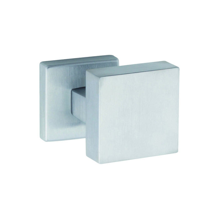 REGUITTI -  Pomolo QUADRO S 354 quadro fisso con rosetta - mat. ZAMA - col. Z8 ZAMA SATINATA CROMATA