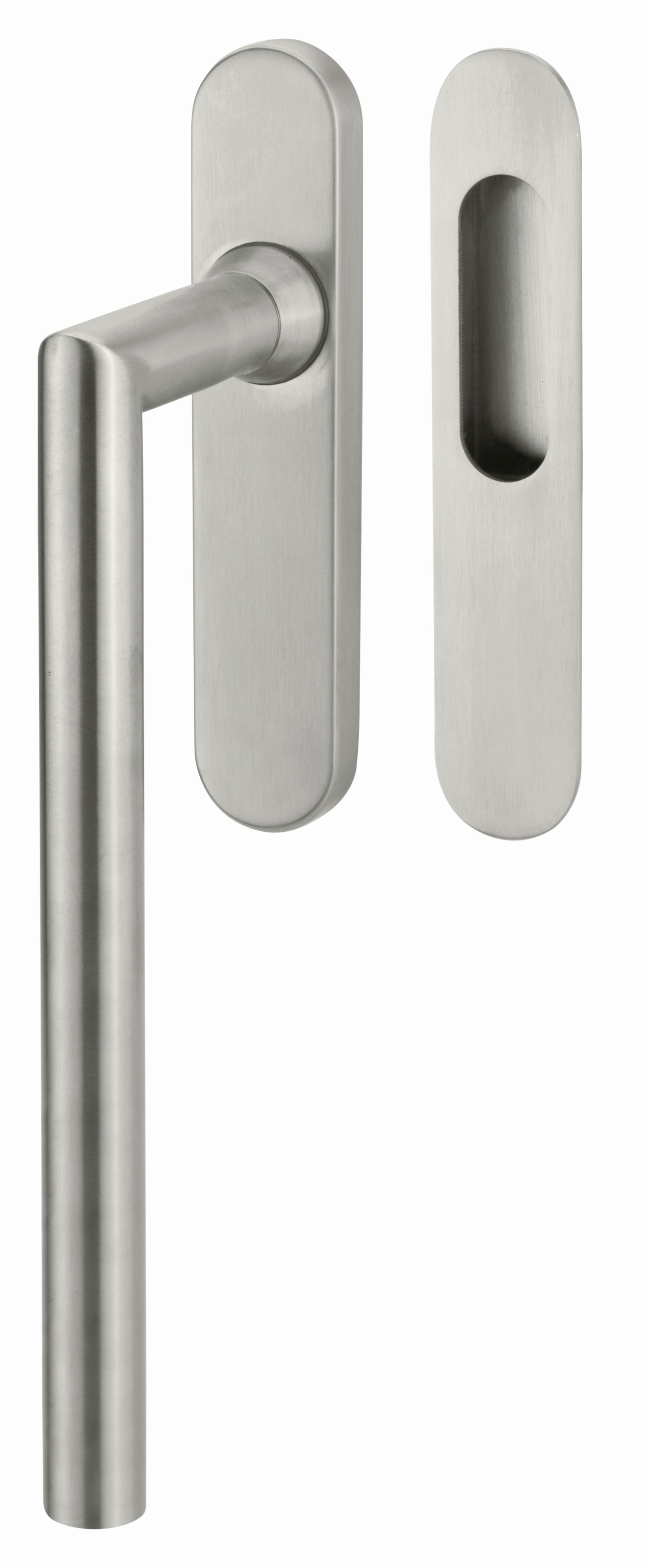 REGUITTI -  Maniglione Alzante TOLEDO scorrevole hs singolo con placca cieca e conchiglia - mat. INOX AISI 316L - col. NERO OPACO