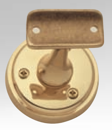 REGUITTI -  Supporto assiale per corrimano in appoggio tondo - mat. OTTONE - col. 02 OTTONE LUCIDO VERNICIATO - dimensioni TUBO Ø30/45