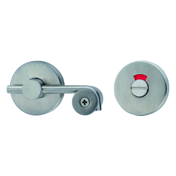 REGUITTI -  Chiavistello/nottolino tondo libero/occupato con intaglio e indicatore - mat. INOX AISI 316L - col. S5 - INOX SATINATO