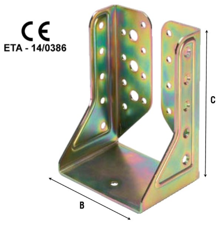 ALDEGHI -  Giunzione Per Legno ART 785 fissaggio estremita' ad ali interne - dim. B 91 X C 120 - spessore 2