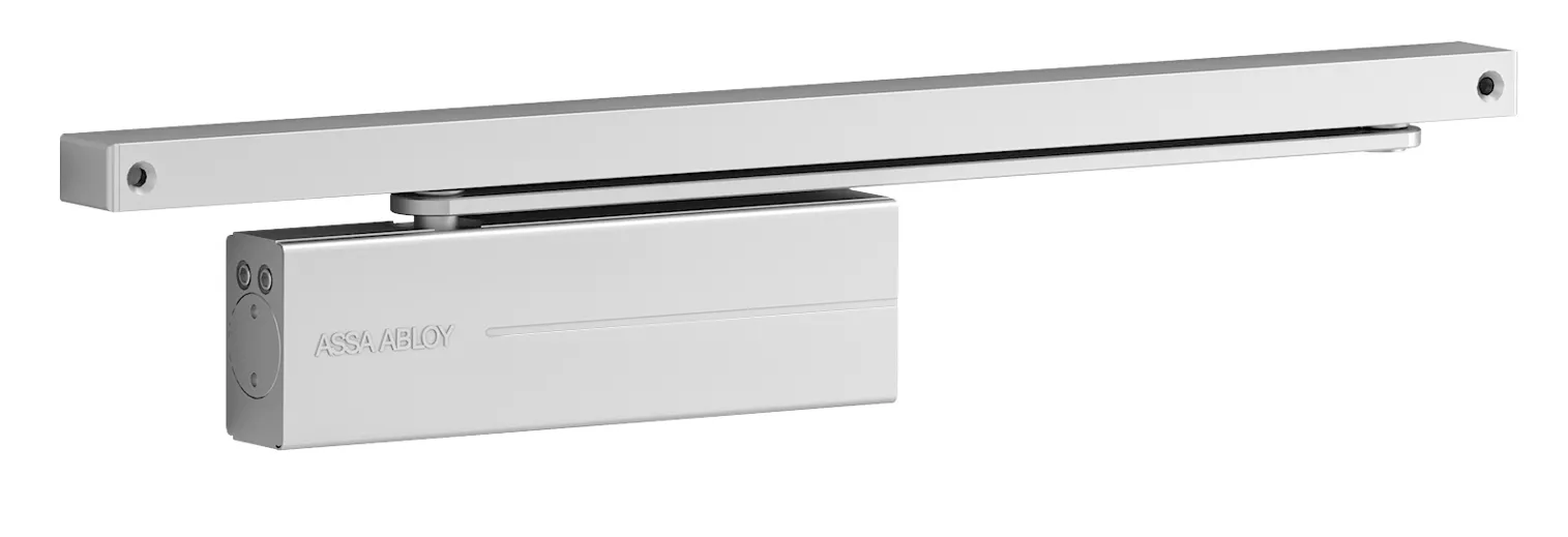 SECURITY PRODUCTS -  Chiudiporta DC175 completo con corpo braccio e carter - col. ARGENTO