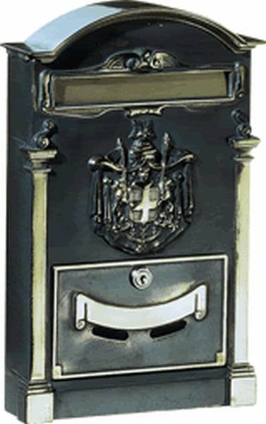 ALUBOX -  Cassetta Postale RESIDENCE raccogli posta per installazione su porte o pareti - mat. GHISA - col. BRONZO - dimensioni 300 X 95 X 410