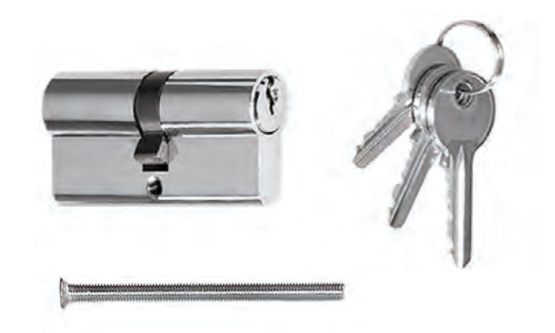 NINZ -  Cilindro NINZ CIL per porta tagliafuco con chiave e chiave - col. INOX - lunghezza 70 - misura 30-10 -30