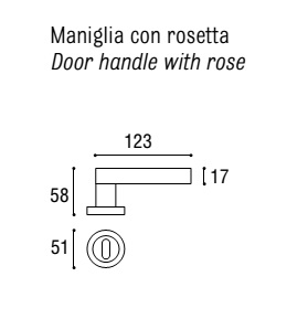 SICMA -  Maniglia PITAGORA coppia con rosette e bocchette tonde foro patent - mat. ZAMA - col. CROMO LUCIDO / CROMO SATINATO