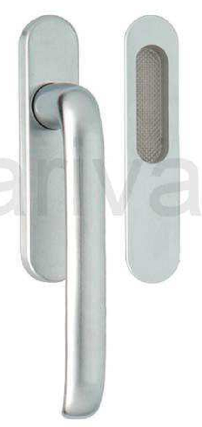MARIVA -  Maniglione Alzante ROYAL mignon scorrevole hs singolo con placca cieca - mat. OTTONE - col. CROMO SATINATO