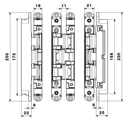 SFS INTEC -  Cerniera W-TEC 3D regolabile ad incasso - col. ZINCATO GSS - ø - diametro  W-TEC 3DS - portata (kg) 60