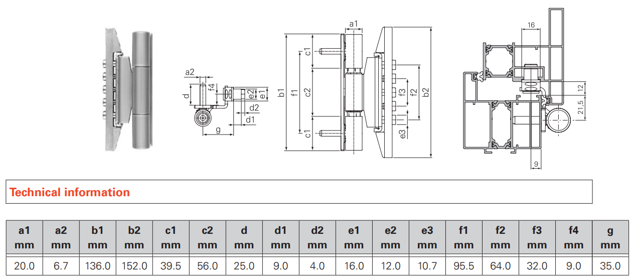 SFS INTEC -  Cerniera DYNAMIC 3D 20 regolabile per cava euro - col. AVORIO - ø - diametro 20 - portata (kg) 160 - reg. alt. +/-4 - reg. pro. +/-1 - reg. lat. +/-2