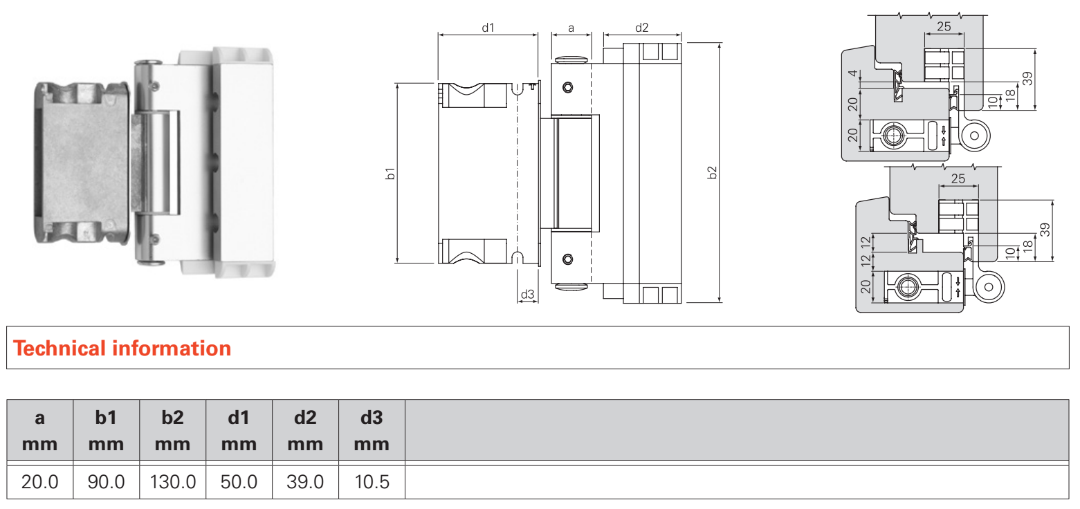 SFS INTEC -  Cerniera EASY 3D-24 regolabile ad incasso - col. BIANCO RAL 9016 - ø - diametro 20 - portata (kg) 160 - reg. alt. +3/-2 - reg. pro. +/-3 - reg. lat. +/-2