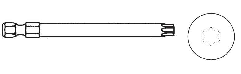 SFS INTEC -  Inserto torx attacco esagonale 1/4 - misura/forma T20X70MM