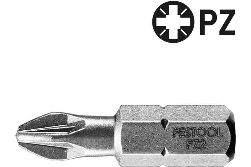 FESTOOL -  Inserto POZDRIV per viti a testa a croce pozdriv - misura/forma PZ2 - note 10 PEZZI PZ2 - info PZ PZ 2 - 25/10