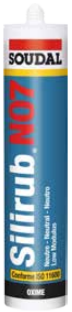 SOUDAL -  Sigillante SILIRUB N07 silicone neutro ossimico per serramenti - col. TRASPARENTE - q.ta 310 ML