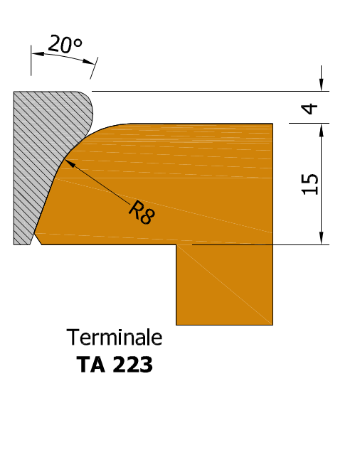 ROVERPLASTIK -  Tappo TERMINALI ANTA terminale per gocciolatoio - col. MARRONE - note TA223