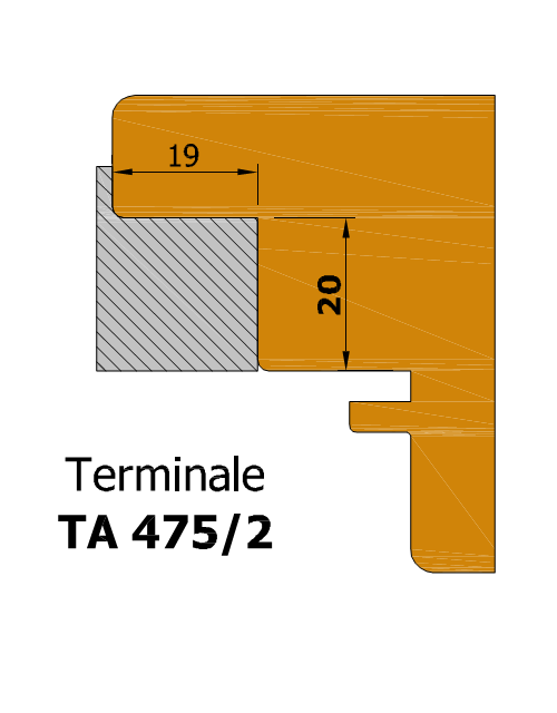ROVERPLASTIK -  Tappo TERMINALI ANTA terminale per gocciolatoio - col. MARRONE - note TA475/2