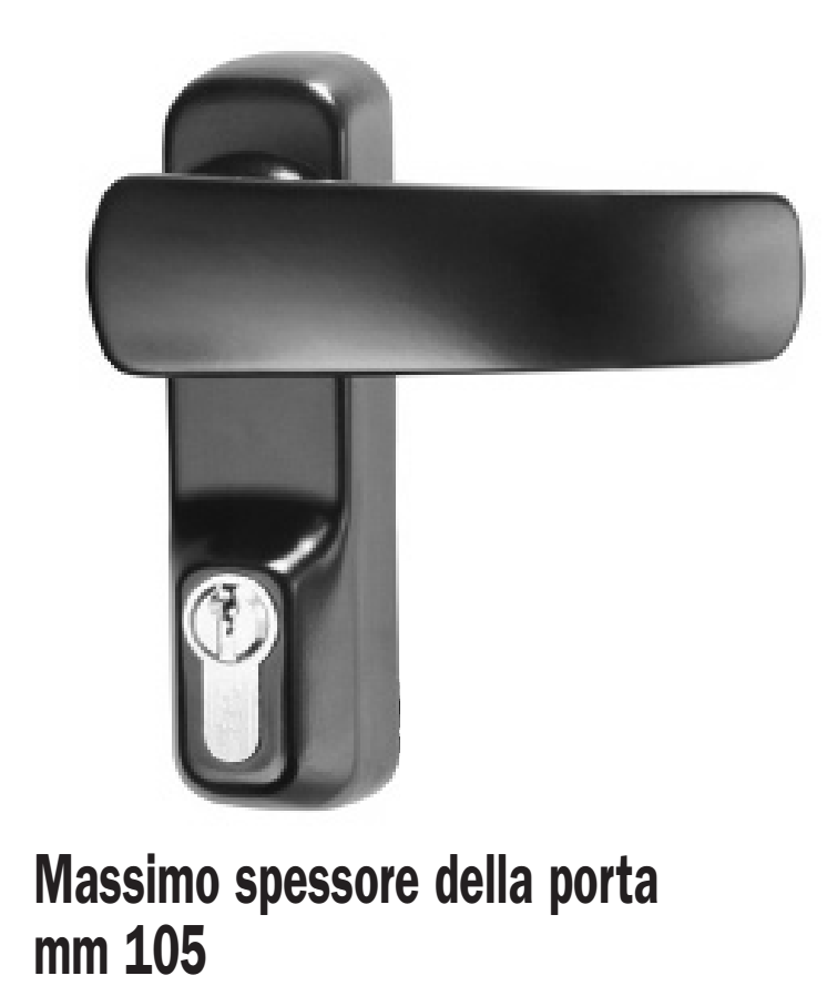 ISEO -  Maniglia Antipanico TRIM con placca foro yale con cilindro incorporato - col. PVD INOX