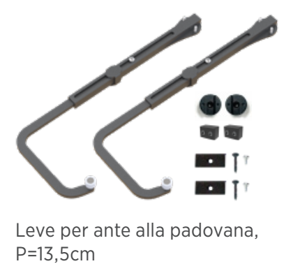 ANTAMATIC SIR -  Leva SERIE 4.0 telescopica per ante alla padovana o battente con bandella zancata - per mod. P=135