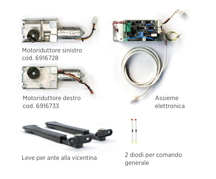 ANTAMATIC SIR - Kit Motore ARCO 3.0 ad incasso per anta alla vicentina kit per scuro anta doppia - luce min - max 800 - 1600 - peso max kg 40
